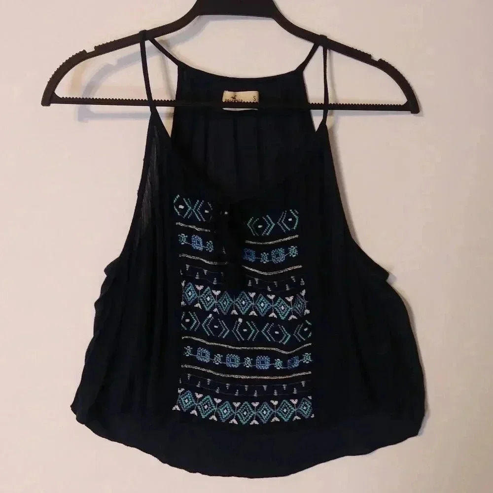 Hollister Blue Crop Top Small NWOT